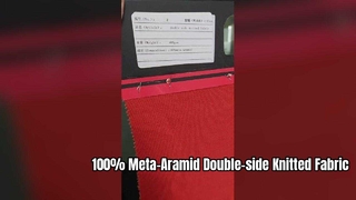 Название продукта: 100% метаарамидный двусторонний трикотаж. Вес: 400 г/м2. Ширина: 180 см.