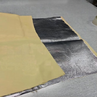 Естественный цвет 100% Para Aramid покрыл соткать алюминием сатинировки ткани