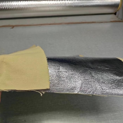 Естественный цвет 100% Para Aramid покрыл соткать алюминием сатинировки ткани
