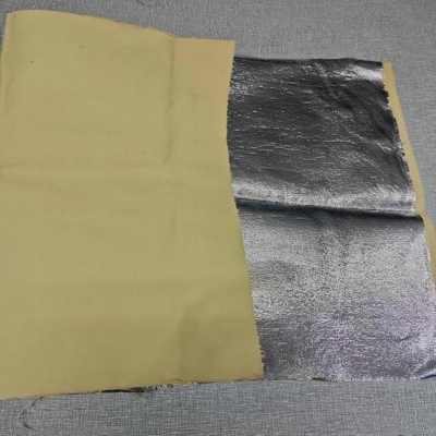 Естественный цвет 100% Para Aramid покрыл соткать алюминием сатинировки ткани
