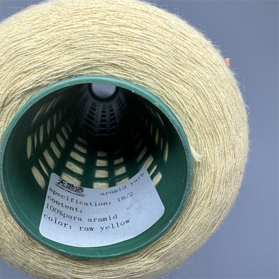 Желтый цвет Ne18/2 пряжи волокна 66TEX Para Aramid сырцовый для отрезанных устойчивых перчаток